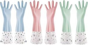 قفازات تنظيف مطاطية من ELECDON قابلة لإعادة الاستخدام ومقاومة للماء للاستخدام المنزلي وغسل الأطباق في المطبخ (أفضل قفازات غسيل الصحون)